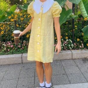 Daily Sleeper Linen Yellow Dress